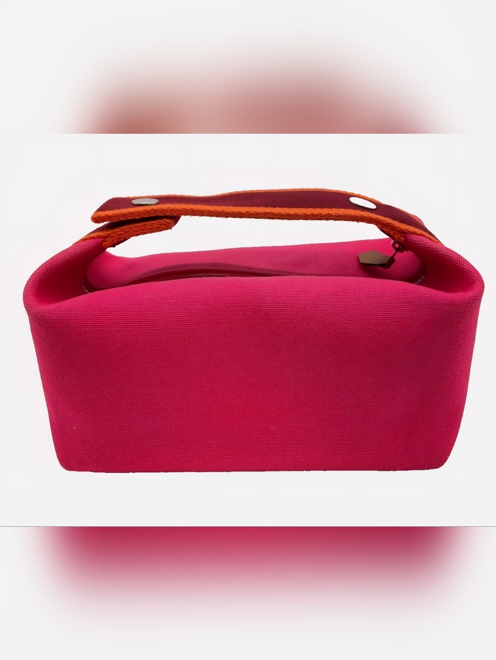 Hermes Bride- A - Brac Pink PM Canvas Vanity Bag With Paper Bag - Picture 3 of 17
